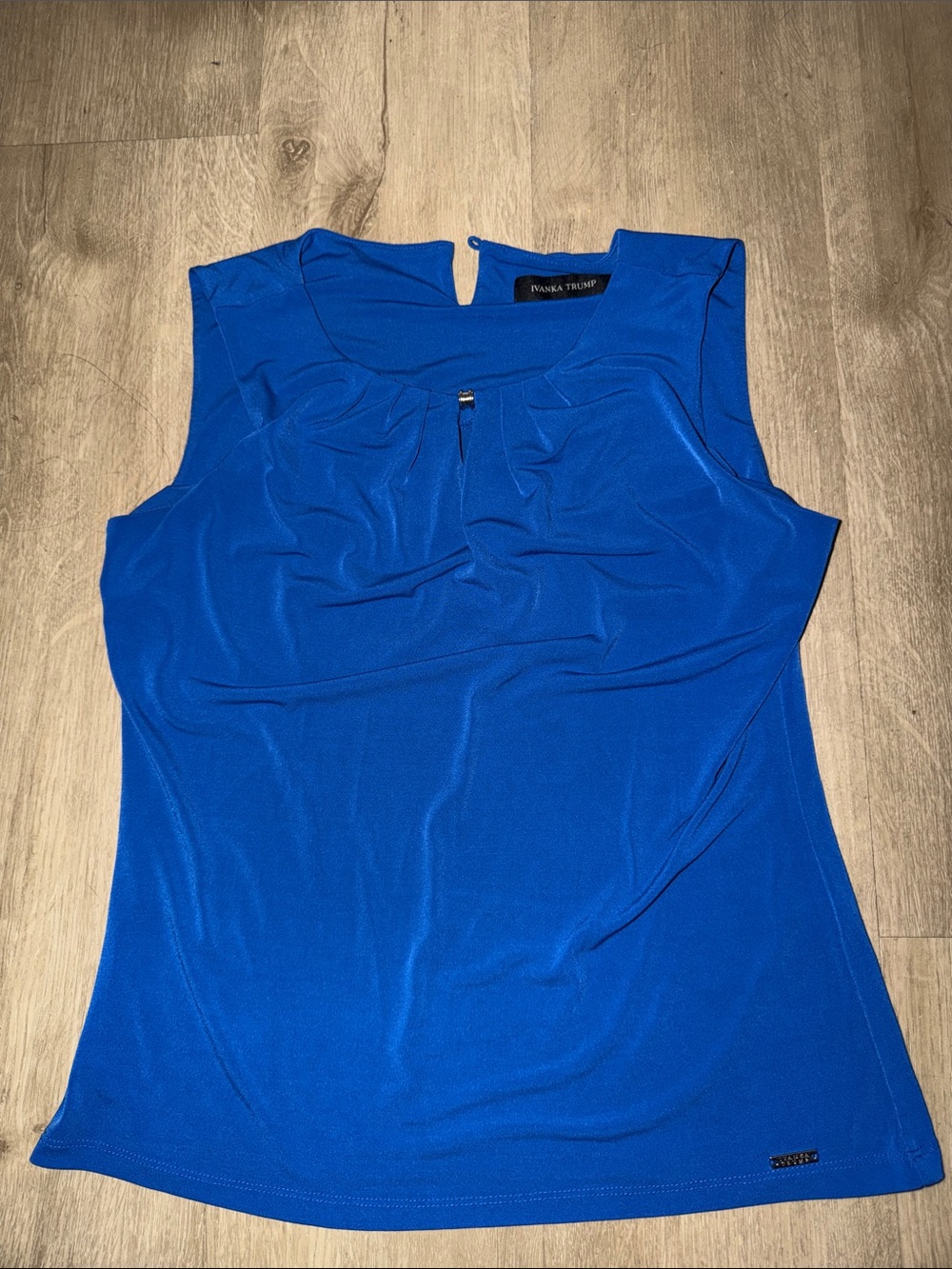 Cobalt Blue Sleeveless Tank with Gathered Neck